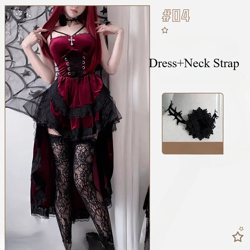 European And American Diablo Gothic Halloween Costume Ladies Dress