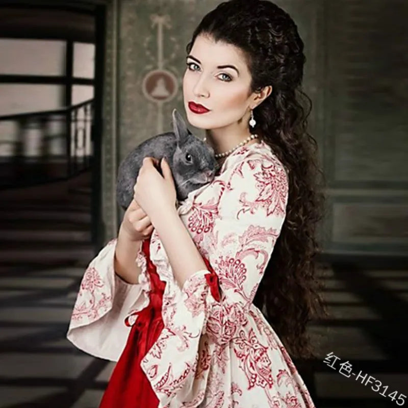 Women Cosplay Marie Antoinette Dress Medieval Flare Sleeve Victorian