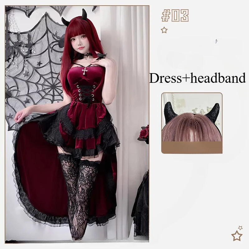 European And American Diablo Gothic Halloween Costume Ladies Dress