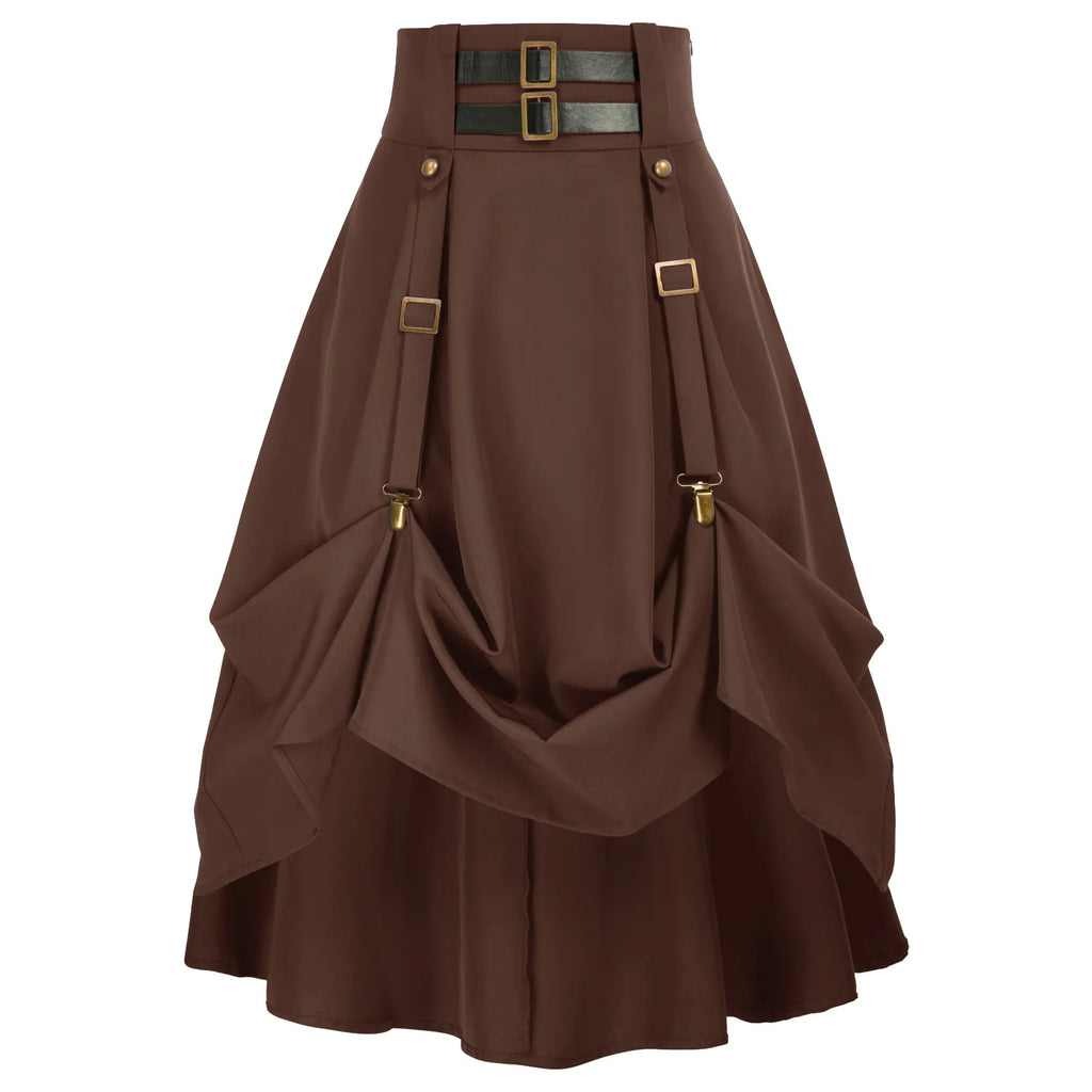 Vintage Women Pirate Skirts Gothic Steampunk Medieval Party Dress