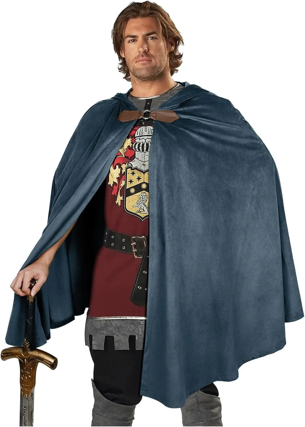 Men's Velvet Cloak With Hood Renaissance Medieval Hooded Cloak